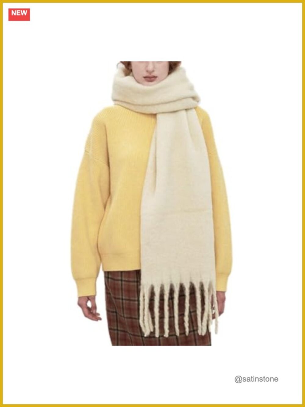 Chunky Scarf Shawl, Soft Warm Winter Scarf, Plaid Pashmina Wrap, Tassel Blanket